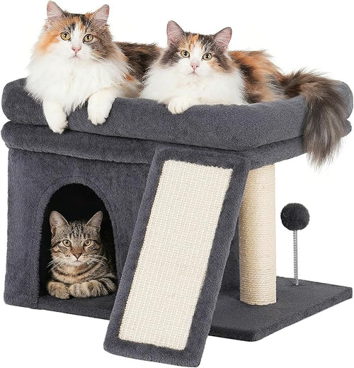 14'' Cat Tree Tower for Indoor Large Adult Cats, 20x16.5'' Big Perch Bed by Aechonow