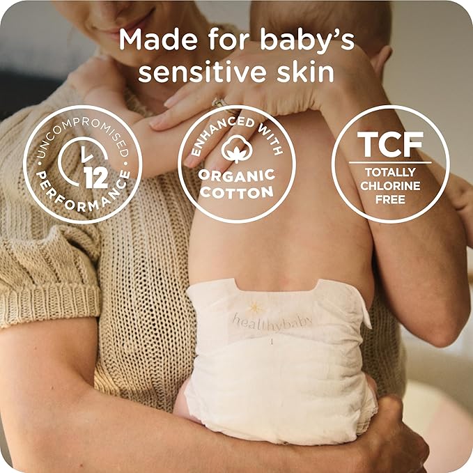Our Diapers | EWG Verified Safe & Plant-Based Diapers | Leak Protection | Soft Organic Cotton Shell | Chlorine-Free Diaper for Sensitive Skin | Size 1 (7-14 lbs) 42 Count