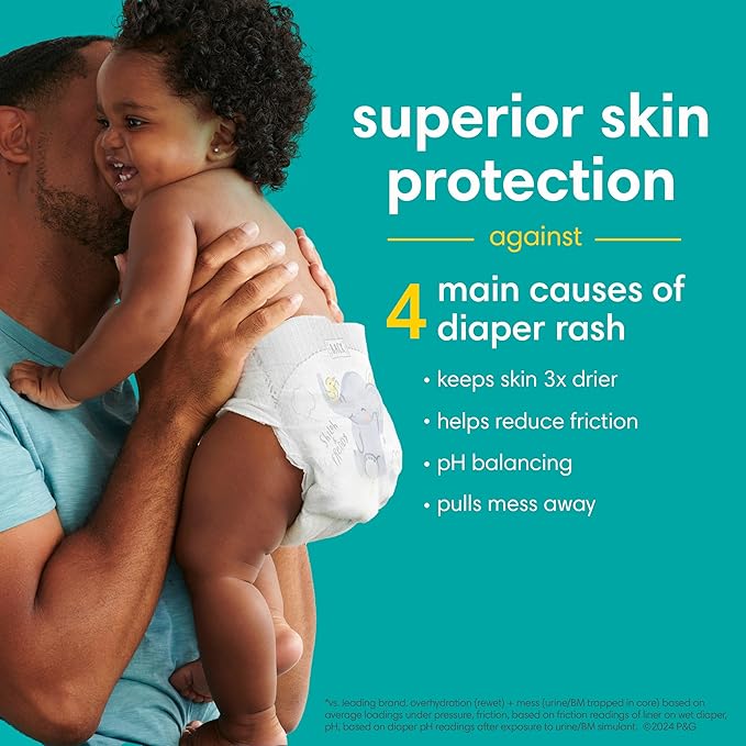 Pampers Baby Diapers and Wipes Starter Kit, Swaddlers Disposable Sizes 1 (198 Count) & 2 (186 Count) with Sensitive Water Based 12X Multi Pack Pop-Top Refill (1008 Count)