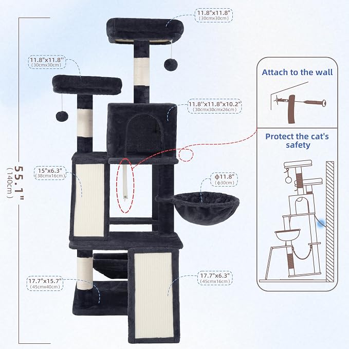 Multi-Level Cat Tree for Indoor Cats, Cat Tower - Image 7