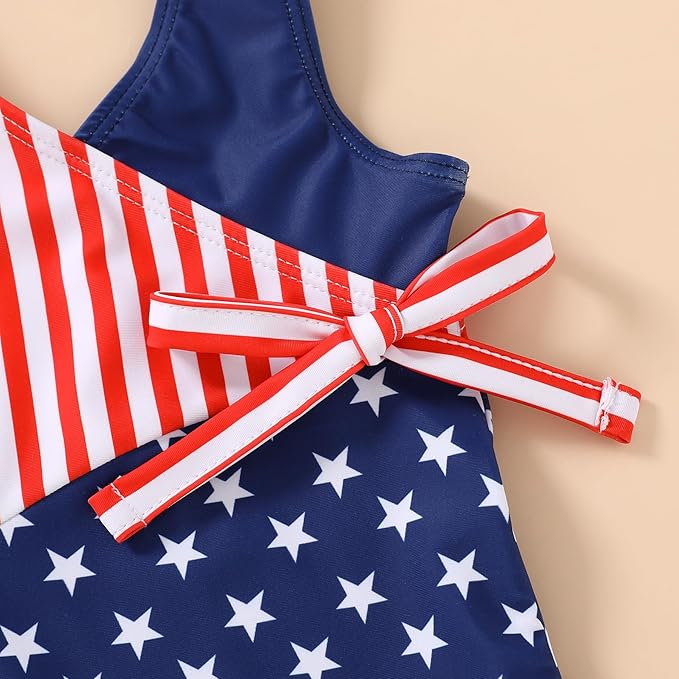 Happy Town Toddler Swimsuit Girl One Piece Bathing Suit Color Block Swimwear Baby Summer Beach Wear
