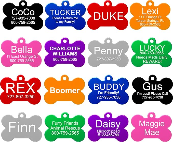Providence Engraving Pet ID Tags in 8 Shapes, 9 Colors, and Two Sizes by ProvidenceEngraving