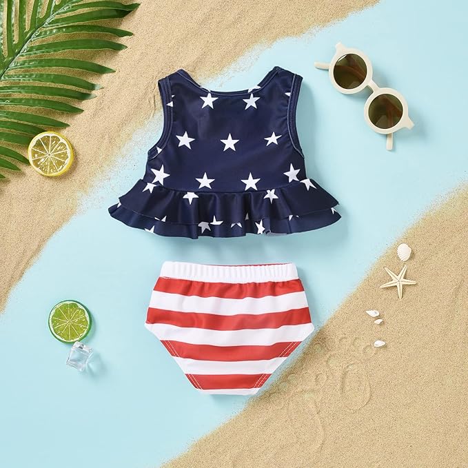 Aalizzwell Toddler Baby Girl Bathing Suit Two Piece Swimsuit Bikini Beach Wear
