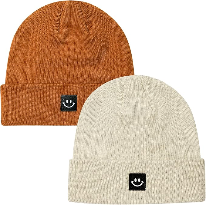 2Pack Baby Beanie Knit Toddler Hat for Girls Boys 0-8 Years