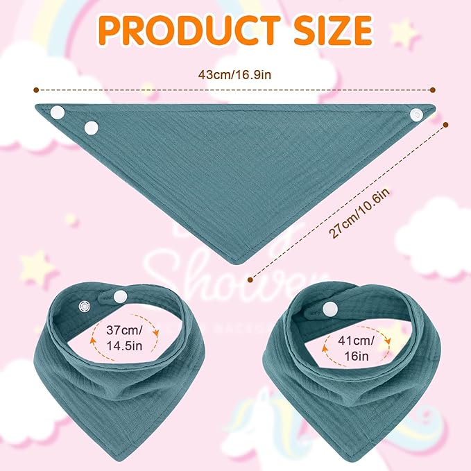 Accmor 10 Pack Muslin Baby Bibs 100% Cotton Bandana Drool Bibs for Baby Girls BoysTeething and Drooling