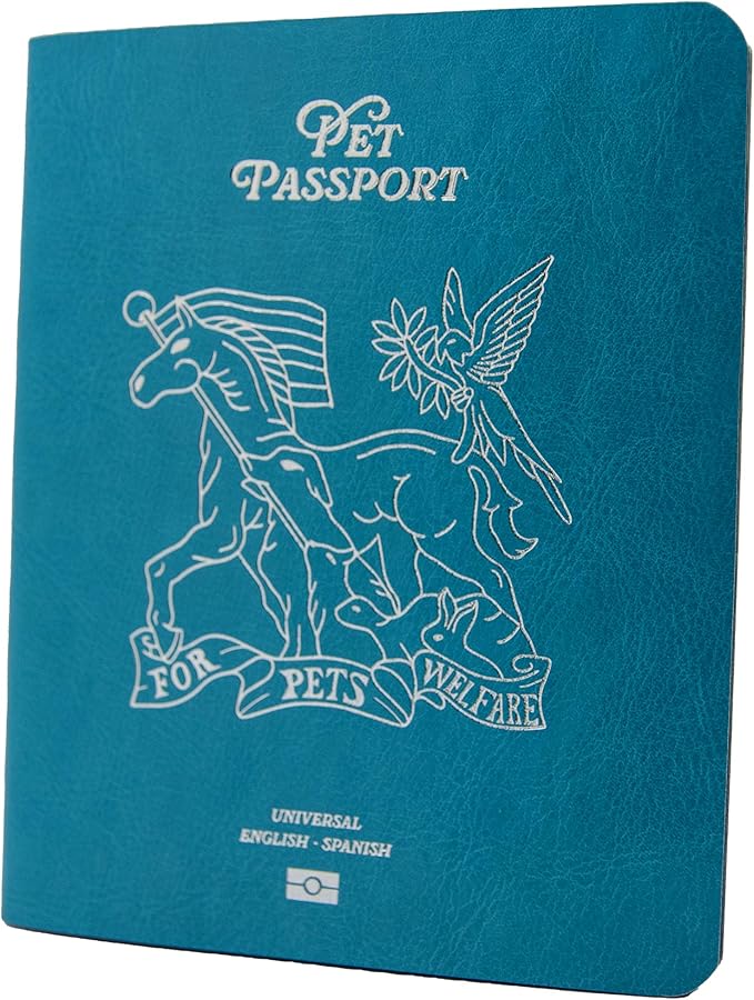 Color Premium PU Leather stitch-sewn Pet Passport Medical Record by UnitedPetClub