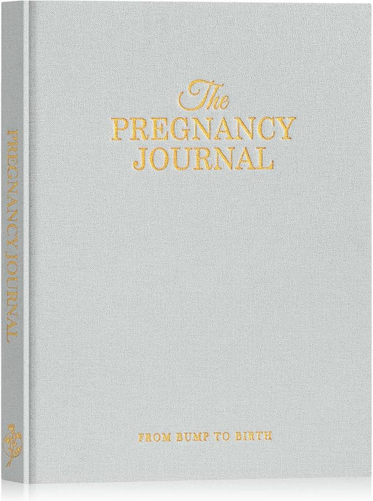 Lanpn My Pregnancy Journal Memory Book for First Time Mom, 156 Page Pregnant Announcement Must Have Planner Scrapbook, Pregnancy Tracking Diary Mom to Be Keepsake Gift for Expecting New Parent Grey