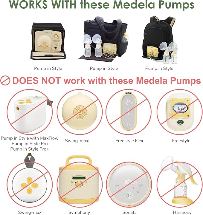 Maymom Breast Pump Kit Compatible with Medela Pump in Style Advanced Pump; 2xTwo-Piece 27mm Breastshield, 2 Valve, 4 Membrane, 2 Replacement Tubing; Replacement Part for Medela Shield, Valve