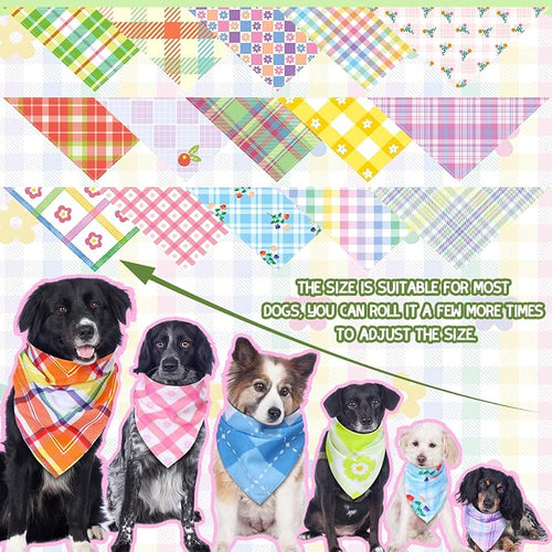 150 Pcs Spring Dog Bandanas Bulk Pet Bibs Colorful Triangle Scarf Pet Bandanas - Image 2