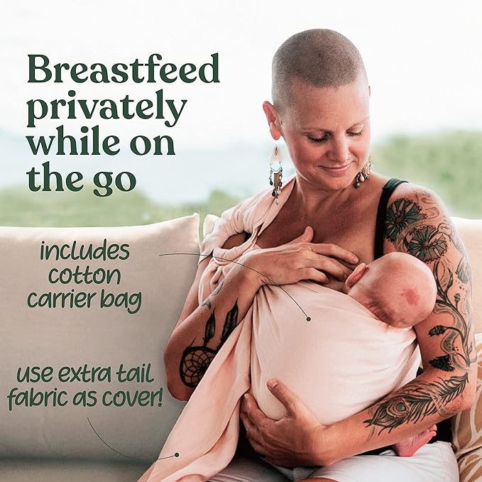 Nalakai Luxury Ring Sling Baby Carrier, Soft Linen Blend Baby Sling, Baby Wrap, Wear Your Little One Close to Your Heart, Comfort, Style