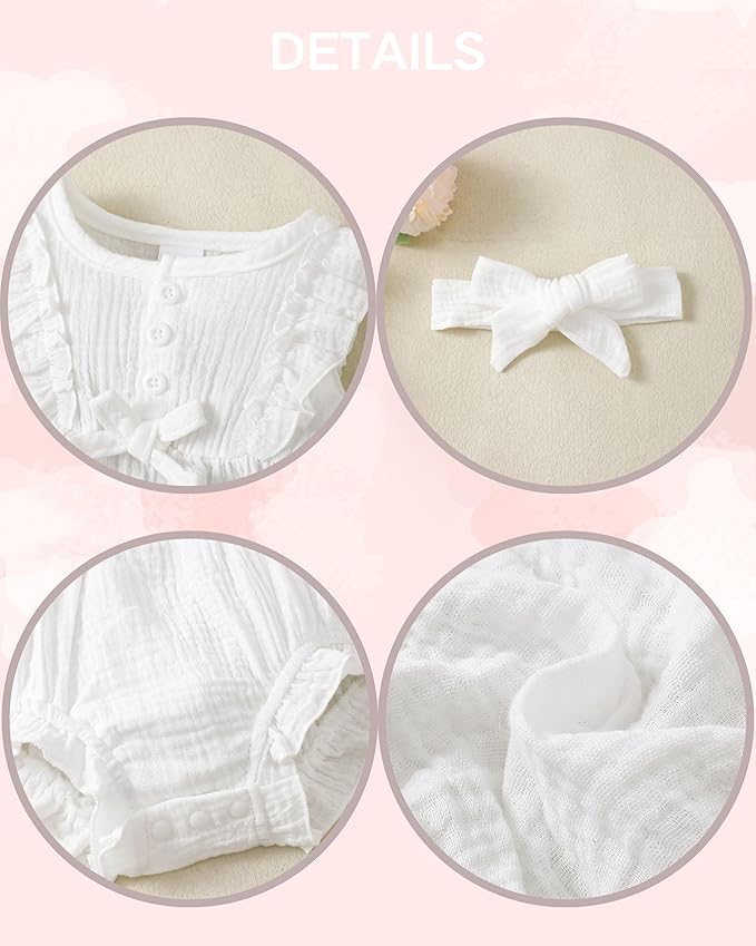 Renotemy Newborn Infant Baby Girl Clothes Rompers Summer Jumpsuits Short Sleeve Romper Infant Baby Clothes Girl