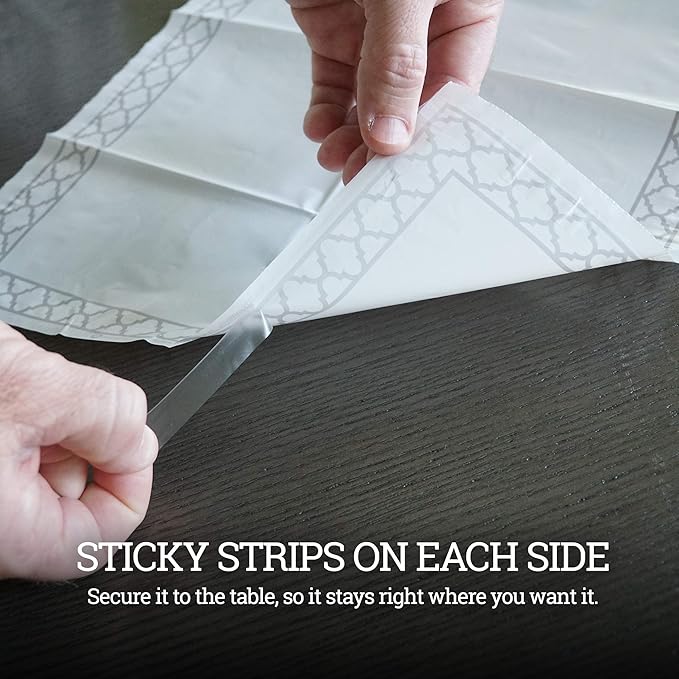 White Disposable Placemats for Baby, Kids, Toddler, Children, Adults - Neat and Sticky Plastic Placemat Table Topper Solutions for Restaurant, Schools, Crafts, or Travel Mats - 40 Pack