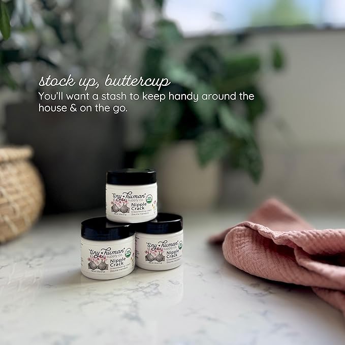 Organic Nipple Cream, Nipple Crack Lanolin Free Nipple Butter (2 Pack), Balm for Breastfeeding Mothers, No Need to Wash Off, Safe for Baby and Mama