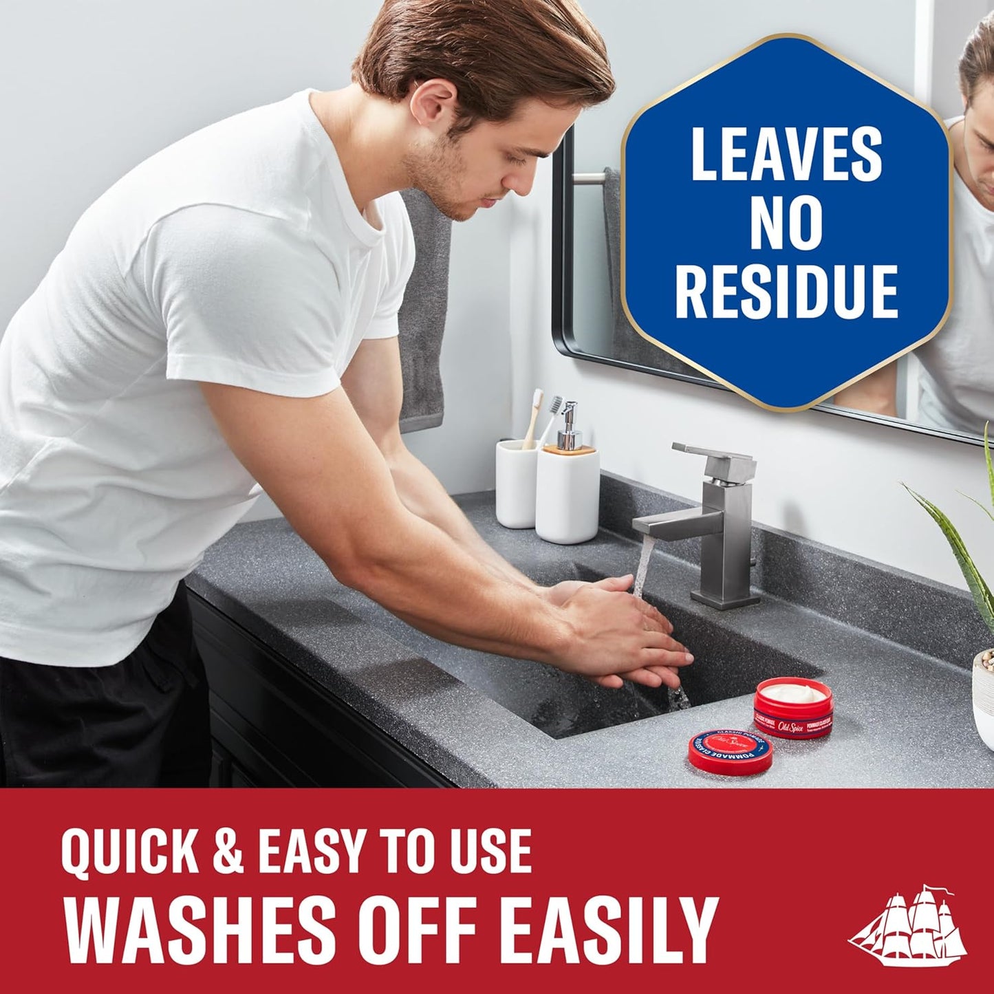 Old Spice Classic Pomade for Men, Medium Hold, Low Shine, Men's Hair Styling, 2.22 Oz