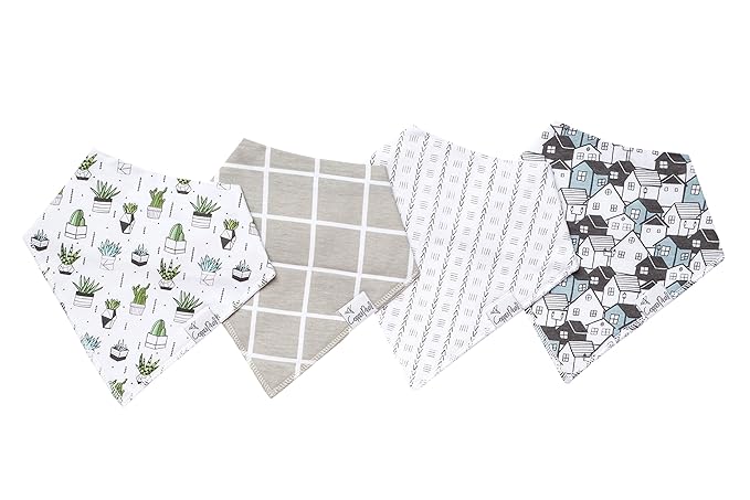 Copper Pearl Baby Bandana Drool Bibs for Drooling and Teething 4 Pack Gift Set “Urban Set