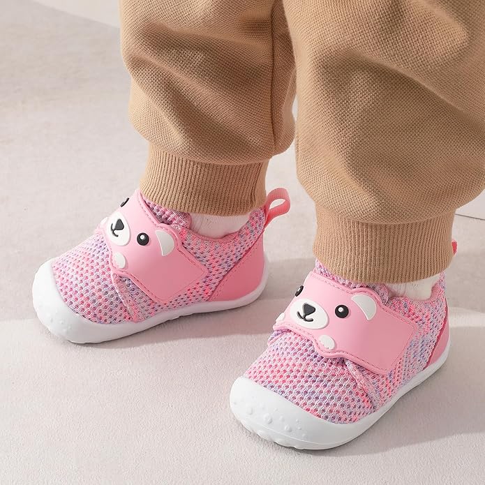 FEETCITY Baby Walking Shoes Wide Baby Shoes Boys Girls Infant Sneakers Crib Shoes Breathable Toddler Barefoot Shoes Slip On Shoes