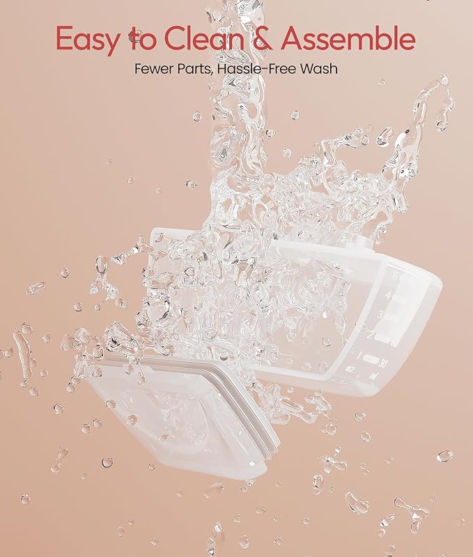 NCVI Heated Breast Pump Hands Free 8161, Wearable 360° Surround Heating, 300 mmHg Hospital-Grade Suction, 2000mAh Long Battery, 4 Modes & 9 Levels, Leakproof Design, Slim & Quiet, 19–28mm Flanges