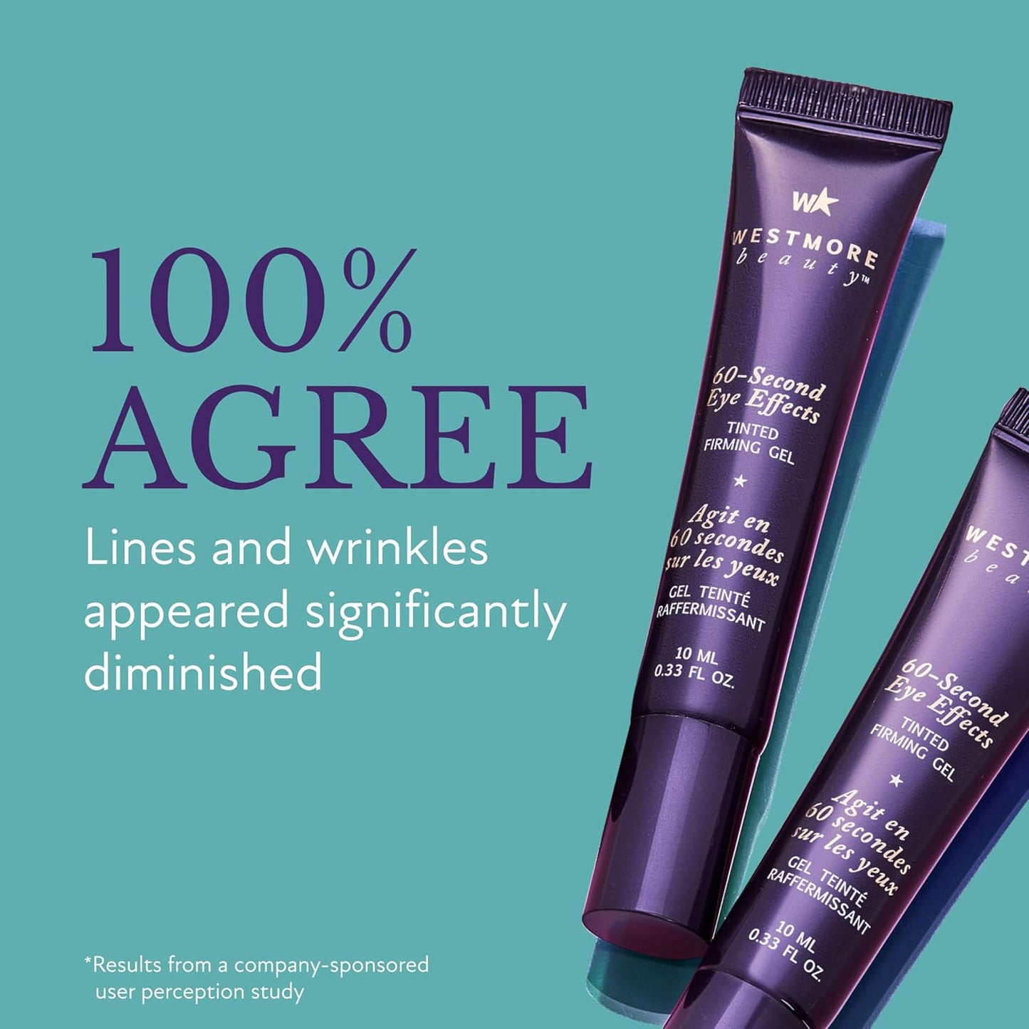 Westmore Beauty 60 Second Effects Tinted Firming Gel - Under Eye Cream For Puffiness And Bags Under Eyes - 10 mL Light to Medium - 0.33 Fl Oz