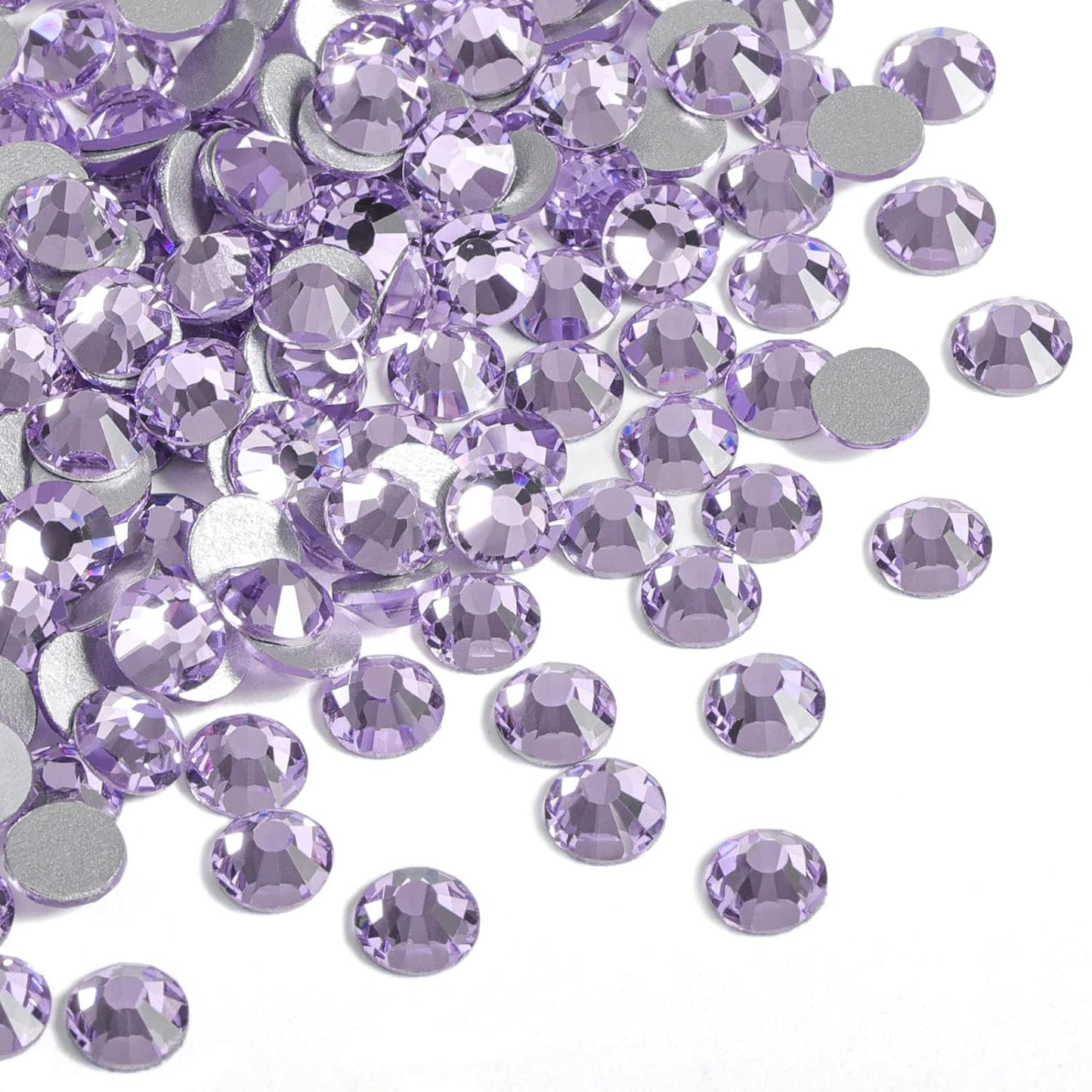 Beadsland 1440pcs Flat Back Crystal Rhinestones Round Gems for Nail Art and Craft Glue Fix, Violet,SS12,3.0-3.2mm