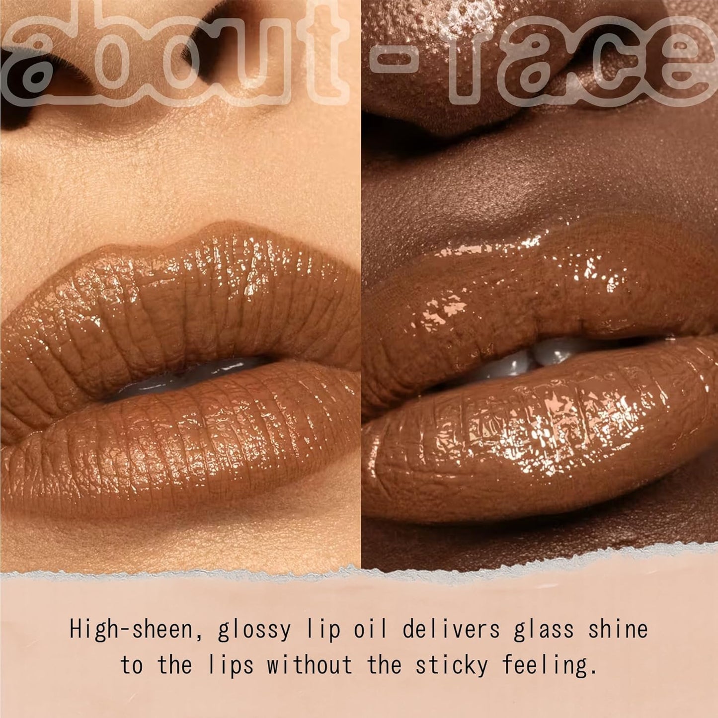 about-face Light Lock Lip Gloss Dare To Bare – Non-Sticky, High-Shine Lip Oil Gloss with Coconut Oil, Peppermint & Lavender – Vegan, Cruelty-Free, Clean Beauty – 0.21 oz (Caramel)