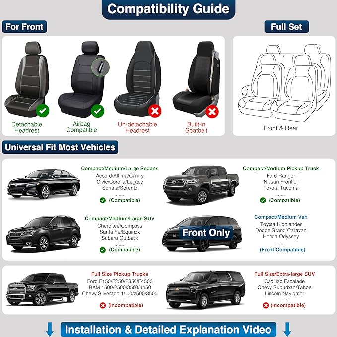 OASIS AUTO Car Seat Covers Premium Waterproof Faux Leather Cushion Universal Accessories Fit SUV Truck Sedan Automotive Vehicle Auto Interior Protector Front Pair (OS-001 Burgundy)