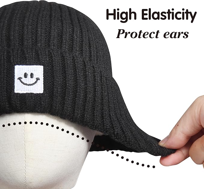 MaxNova 2 Pack Baby Beanie Toddler Winter Hat with Earflap for Girls Boys 0-8 Years
