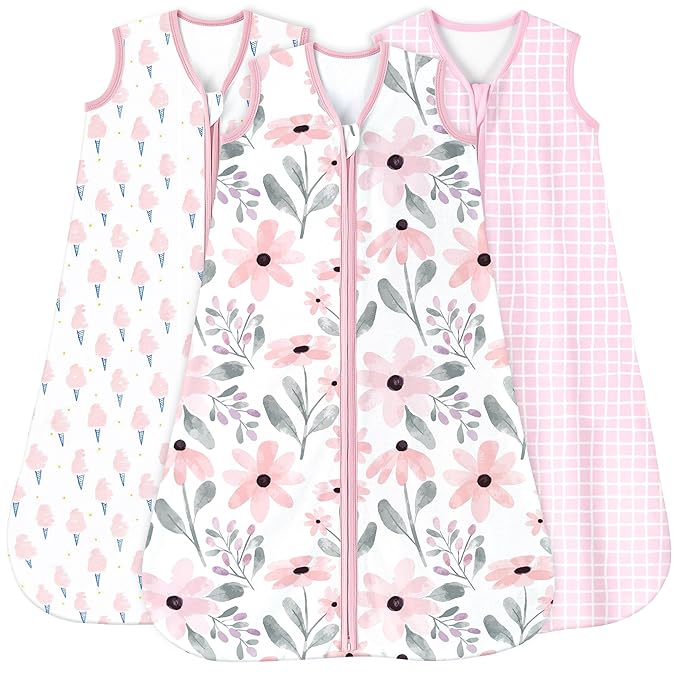 Yoofoss Baby Sleep Sack 6-12 Months 0.5 Tog Wearable Blanket for Baby, 3 Pack 100% Organic Cotton Infant Toddler Sleeping Sack 2-Way Zipper Lightweight Sleep Sack