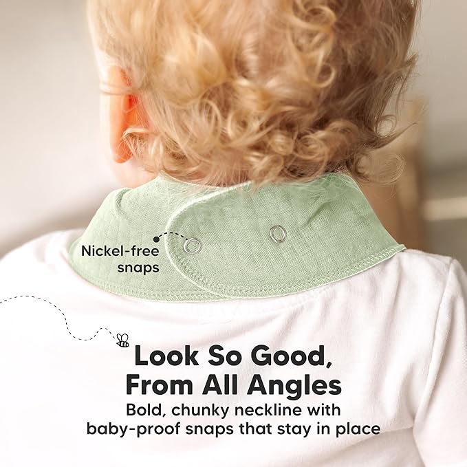 KeaBabies 8-Pack Bandana Bibs for Baby Girls, Boys - Organic Cotton Baby Bibs for Drooling & Teething Newborn, Toddler, Infant 0-36 months, Extra Soft, Absorbent Cloth with Snaps (Muted Pastel/Quin)