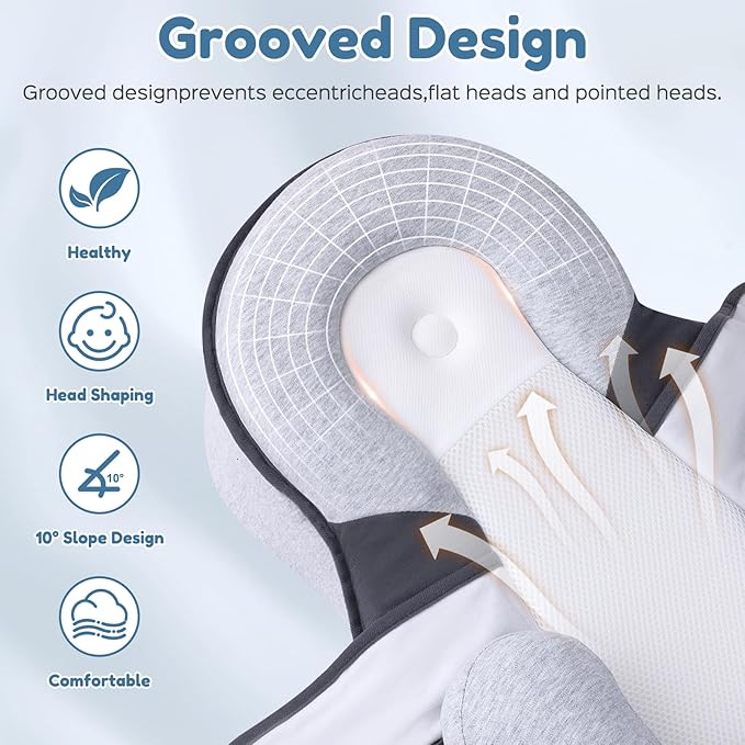 Baby Lounger Pillow for Infant Support Cushion Reflux Breastfeeding Pillow, Bottle Feeding, Tummy Time