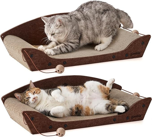 2 Pack 26'' Cardboard Cat Scratcher Bed by Zomisia