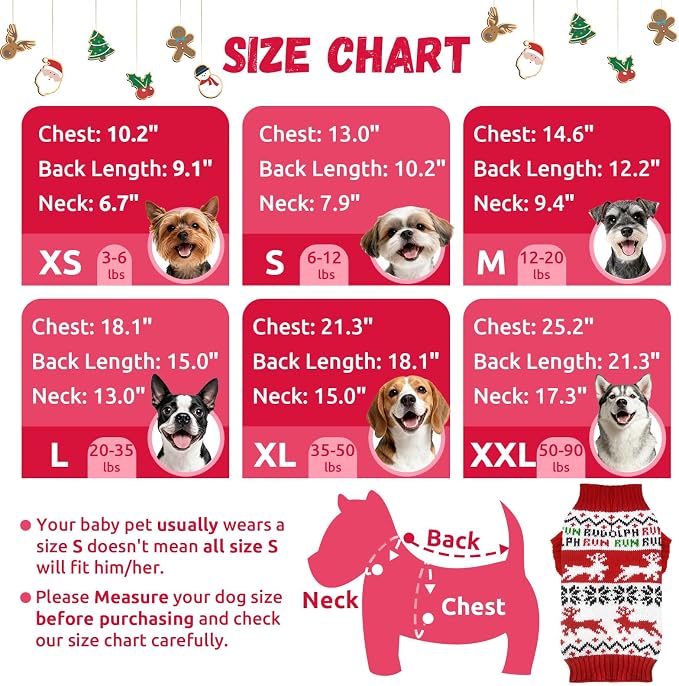 Dog Christmas Sweater Xmas Pet Clothes Cute Reindeer Christmas Dog Costume - Image 5