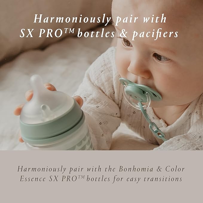 Suavinex Bonhomia SX PRO Physiological Pacifier, Supports Breastfeeding Babies, Pacifiers for 6-18 Months, Baby Pacifier, Baby Accessories, (Beige)