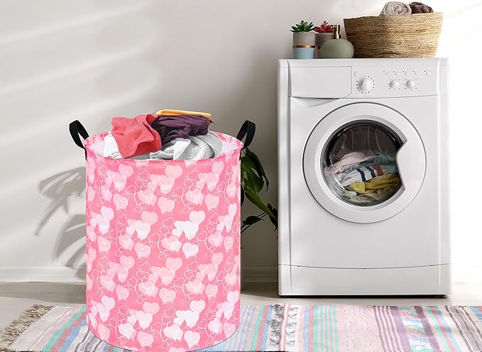 Round Laundry Hamper Storage Basket Laundry Organizer Hamper Storage Bins Clothes and Toys Box Nursery Hamper Gift Basket For Kids with Handles