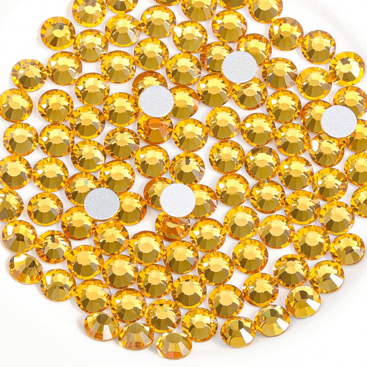 Beadsland 288pcs Flat Back Crystal Rhinestones Round Gems for Nail Art and Craft Glue Fix,Topaz,SS34,7.1-7.3mm