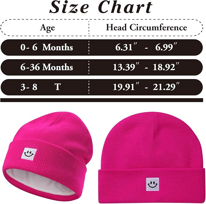 MaxNova 2 Pack Baby Beanie Fleece Lined Knit Toddler Hat for Girls Boys 0-8 Years