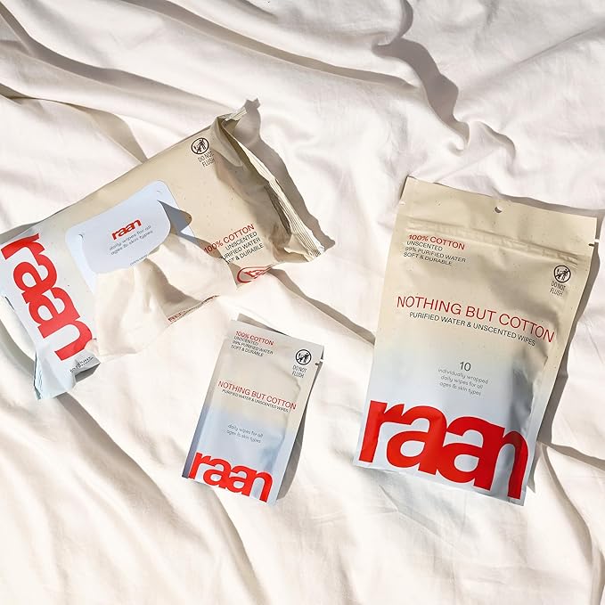 Raan, 100% Cotton Baby & Toddler Wipes, Unbleached, 99% Purified Water, Unscented, EWG verified, Made for Sensitive Skin, Extra Soft and Durable, 8 pack, 480 Count
