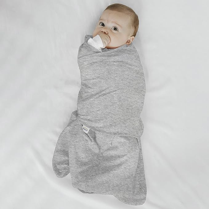 HALO 100% Cotton Sleepsack Swaddle, 3-Way Adjustable Wearable Blanket, TOG 1.5, Heather Gray, Newborn, 0-3 Months