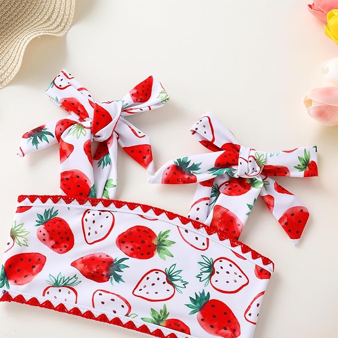 YOUNGER TREE Toddler Girls Two Pieces Swimsuit Color Block Stripe Swimwear Summer Beach Bathing Suit 18M-5T