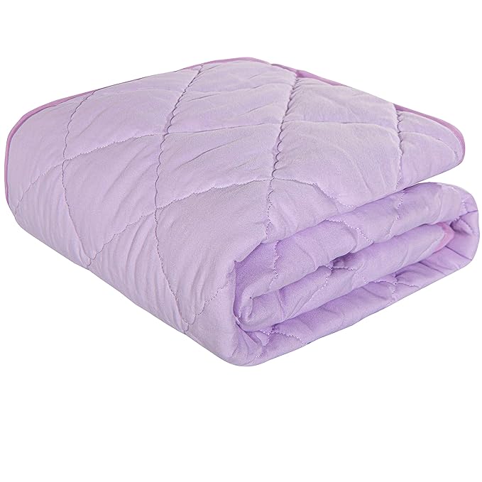 NTBAY Down Alternative Toddler Comforter, Lightweight and Warm Solid Color Baby Crib Quilted Blanket, 39x47 inches, Light Purple