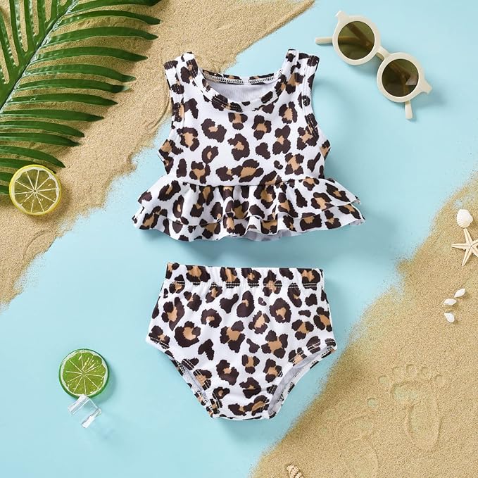 Aalizzwell Toddler Baby Girl Bathing Suit Two Piece Swimsuit Bikini Beach Wear