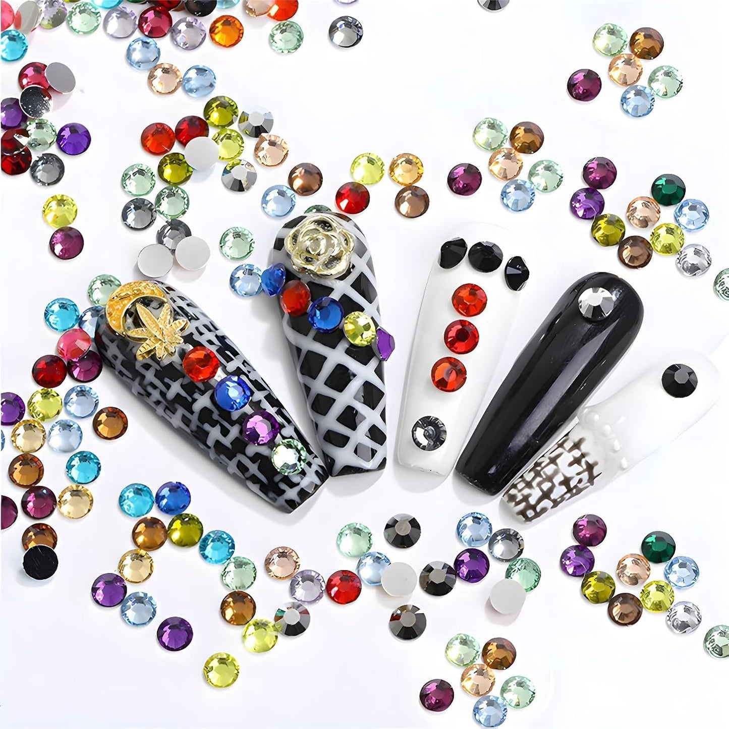 Flatback Rhinestones Round Gems for Nails Art and Crafts 4000Pcs SS12 3mm Glitter Crystals Stone DIY Bags Clothes Shoes (Dark Green)