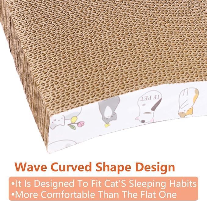 PatiencET 3 Pack Cat Scratcher Pad Recycle Corrugated Cat Scratching Pad Type S - Image 2