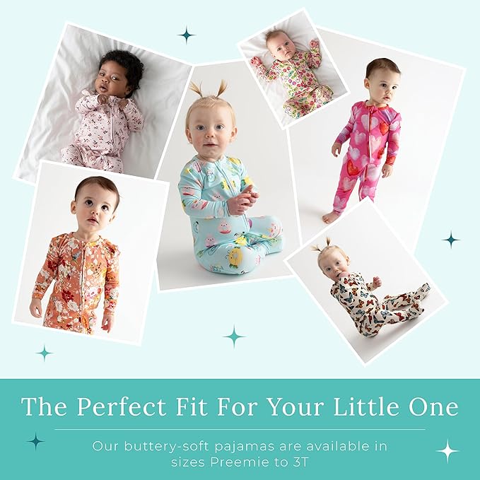 Posh Peanut Convertible Baby Sleepers - Girls Footless Baby Pajamas with 2 Way Zipper for Easy Diaper Changes