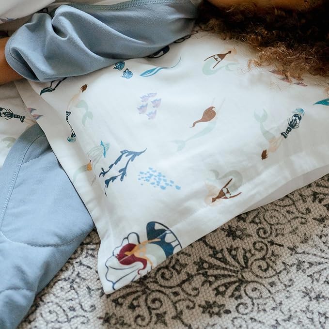 Nest Designs Toddler Pillow with Bamboo Viscose Pillowcase - Splish Splash, Medium