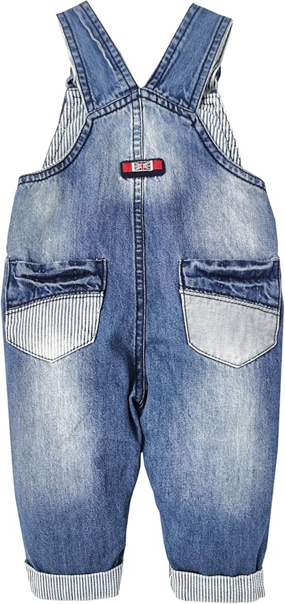 KIDSCOOL SPACE Baby Little Kids Cute Denim Embroidered Fashion Jean Overalls