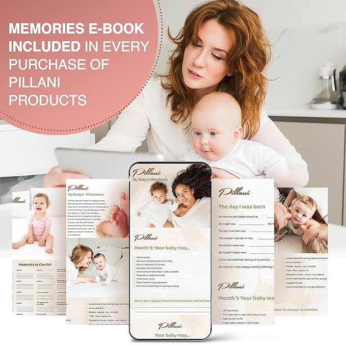 PILLANI Nursing Pillow for Breastfeeding, Breastfeeding Pillows for Mom Support & Baby Comfort, Removable Cotton Cover, w/Adjustable Waist Strap, Newborn Essentials Must Haves, Baby Registry Search