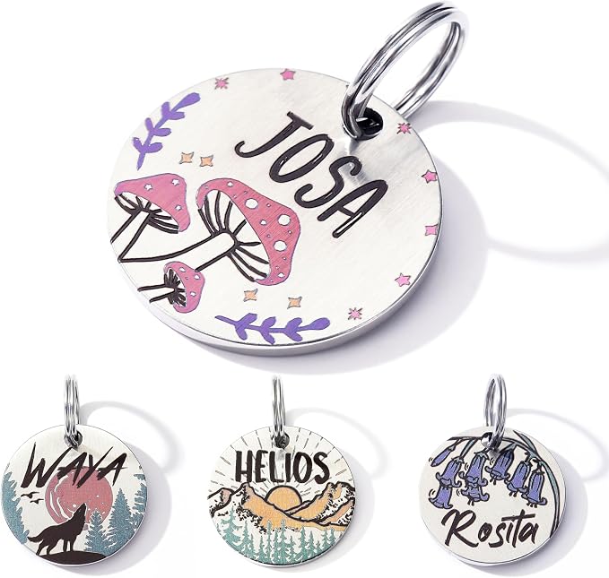MYXGY Colorful Dog Tags Personalized, Engraved Dog Tags by MYXGY