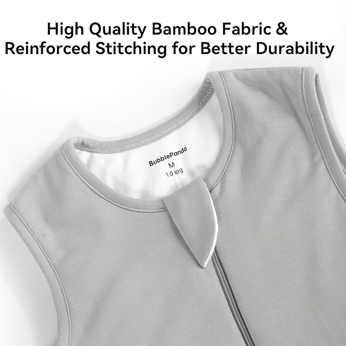 Rayon Made from Bamboo Toddler Sleep Sack with Feet 6-12 Months 1.0 Tog Ultra Soft Toddler Sleeping Sack Baby Sleep Bag Walker Quilted Wearable Blanket with Legs 2-Way Zipper Lightweight