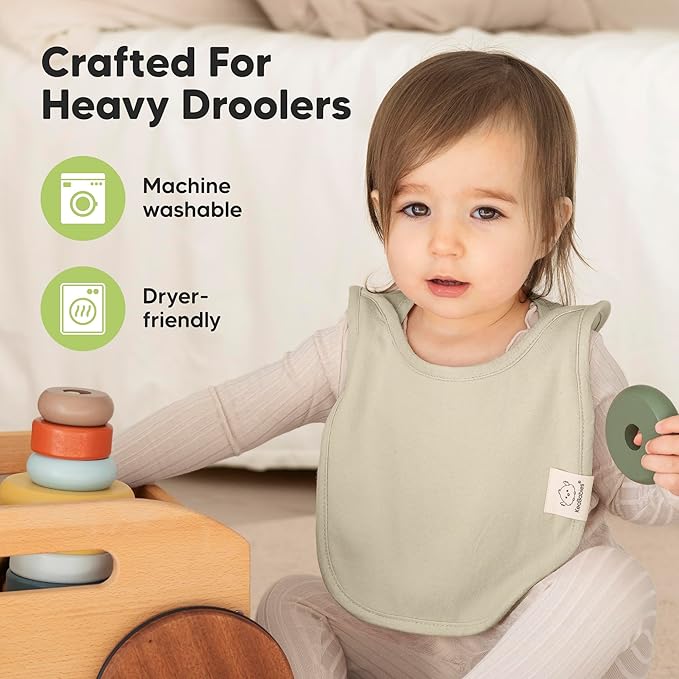 8-Pack Baby Bibs for Boys, Girls - Pullover Bibs for Drooling Teething Baby Girl & Boy Toddler, Newborn, Soft & Absorbent, Cute Colors, Large Torso Coverage Keep Infant Clean & Dry (Dahlia)