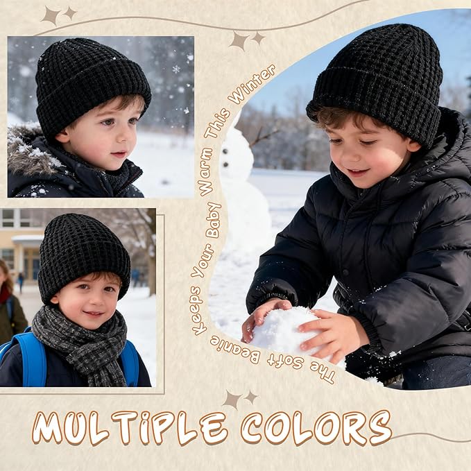 Toddler Beanie Baby Beanies for Kids Boys Winter Hat Girl Cute Kintted Beanie Hats for Kids Soft Warm Hat